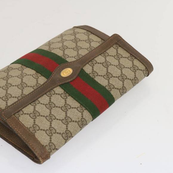 GUCCI GG Supreme Web Sherry Line Clutch Bag PVC Beige 41 014 3087 Auth ac2797 - Picture 5 of 16